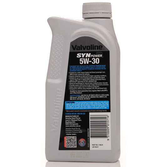 Valvoline Full Synthetic SynPower MST Engine Oil 5W-30 1L 1186.01
