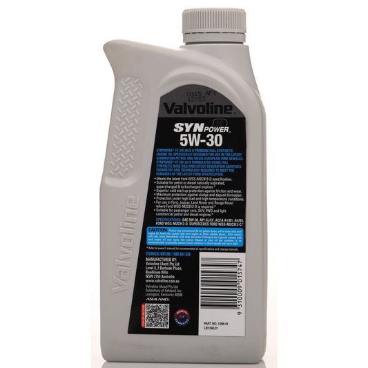 Valvoline Full Synthetic SynPower FE Engine Oil 5W-30 1L 1298.01