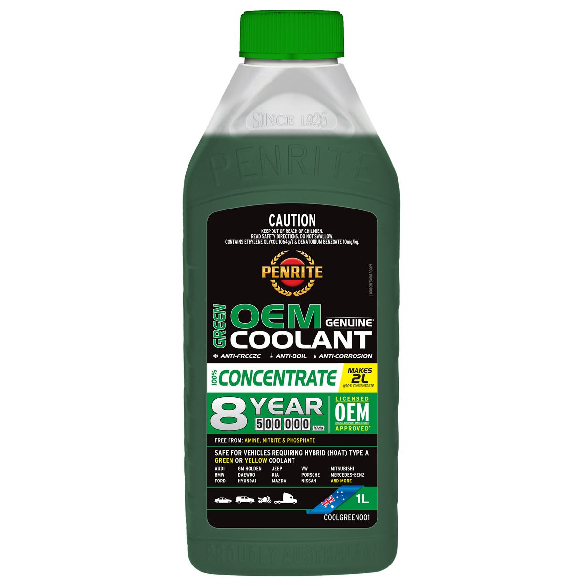 Penrite 7 Year 450,000km Green Coolant Concentrate 1L