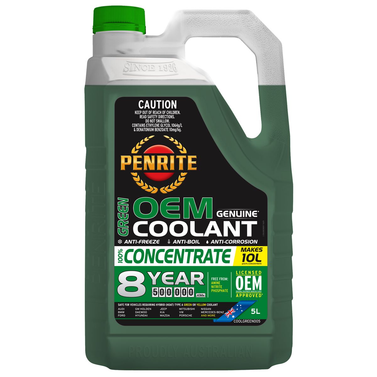 Penrite 7 Year 450,000km Green Coolant Concentrate 5L