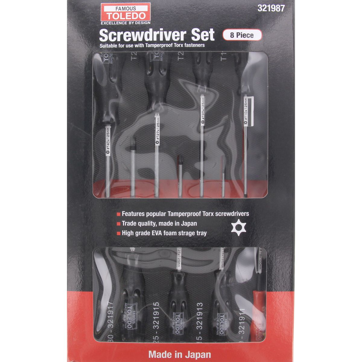 Toledo Screwdriver Set T-Proof Torx 9 Piece 321987