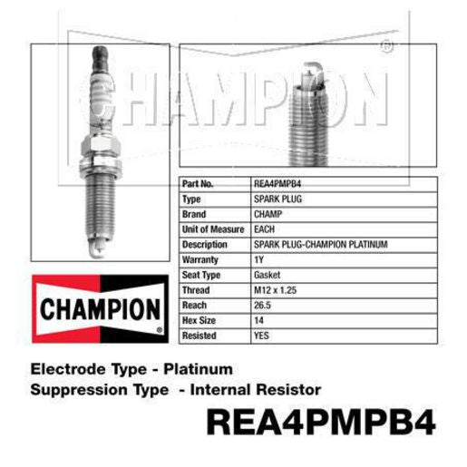 Champion Platinum Spark Plug REA4PMPB4