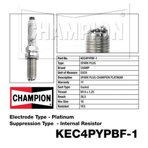 Champion Platinum Spark Plug KEC4PYPBF-1