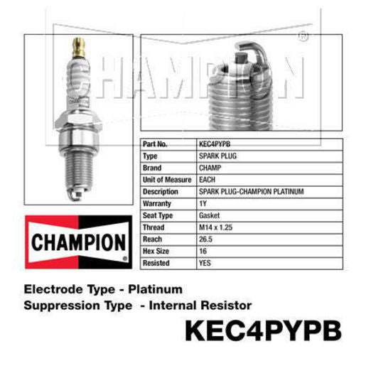Champion Platinum Spark Plug KEC4PYPB
