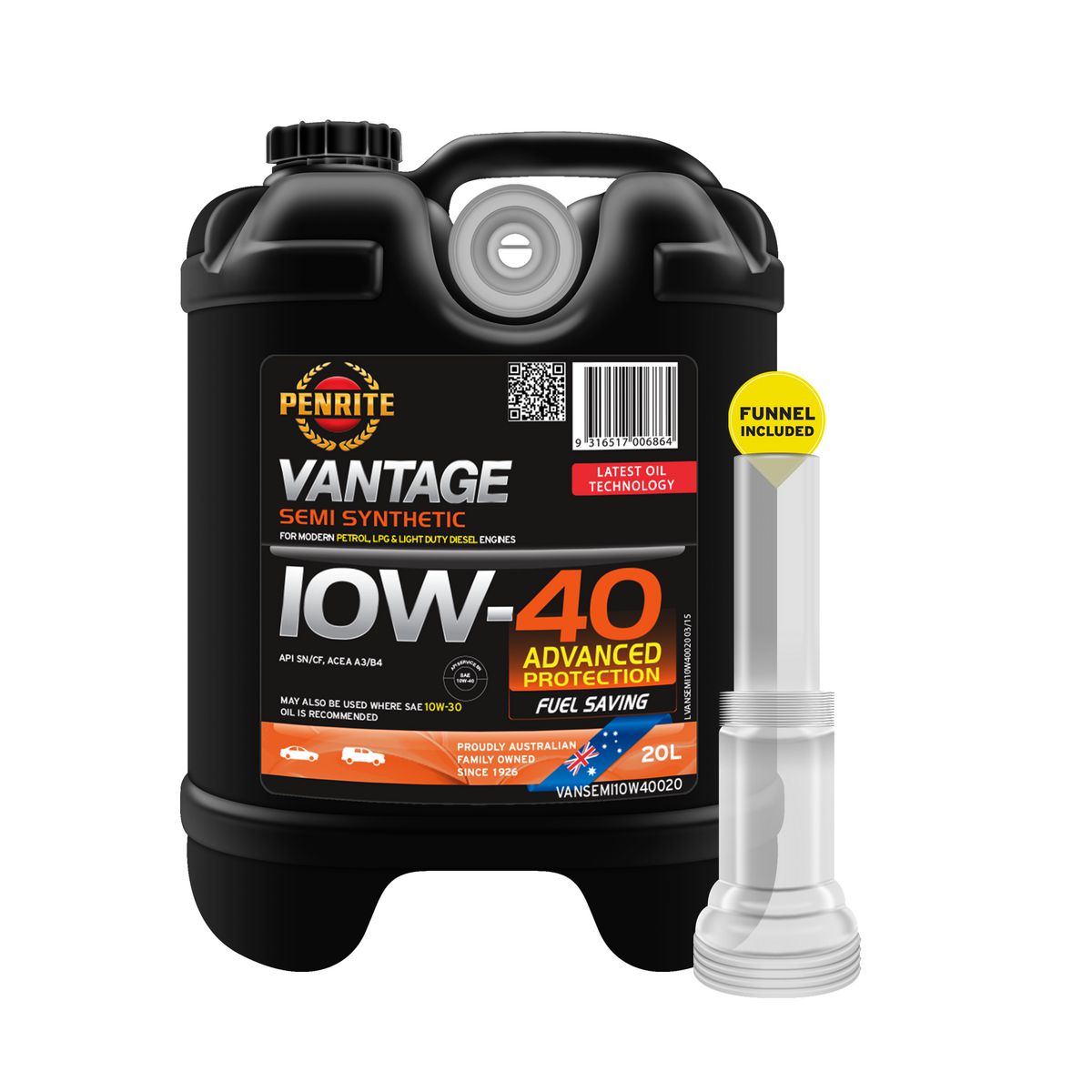 Penrite Vantage Semi Synthetic 10W-40 Engine Oil 20L