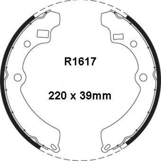 RDA Brake Shoe Set Rear R1617