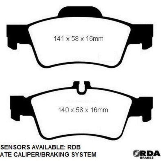 RDA GP Max Brake Pad Set Rear RDB1657