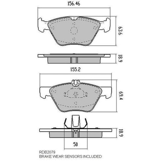 RDA GP Max Brake Pad Set Front RDB2079