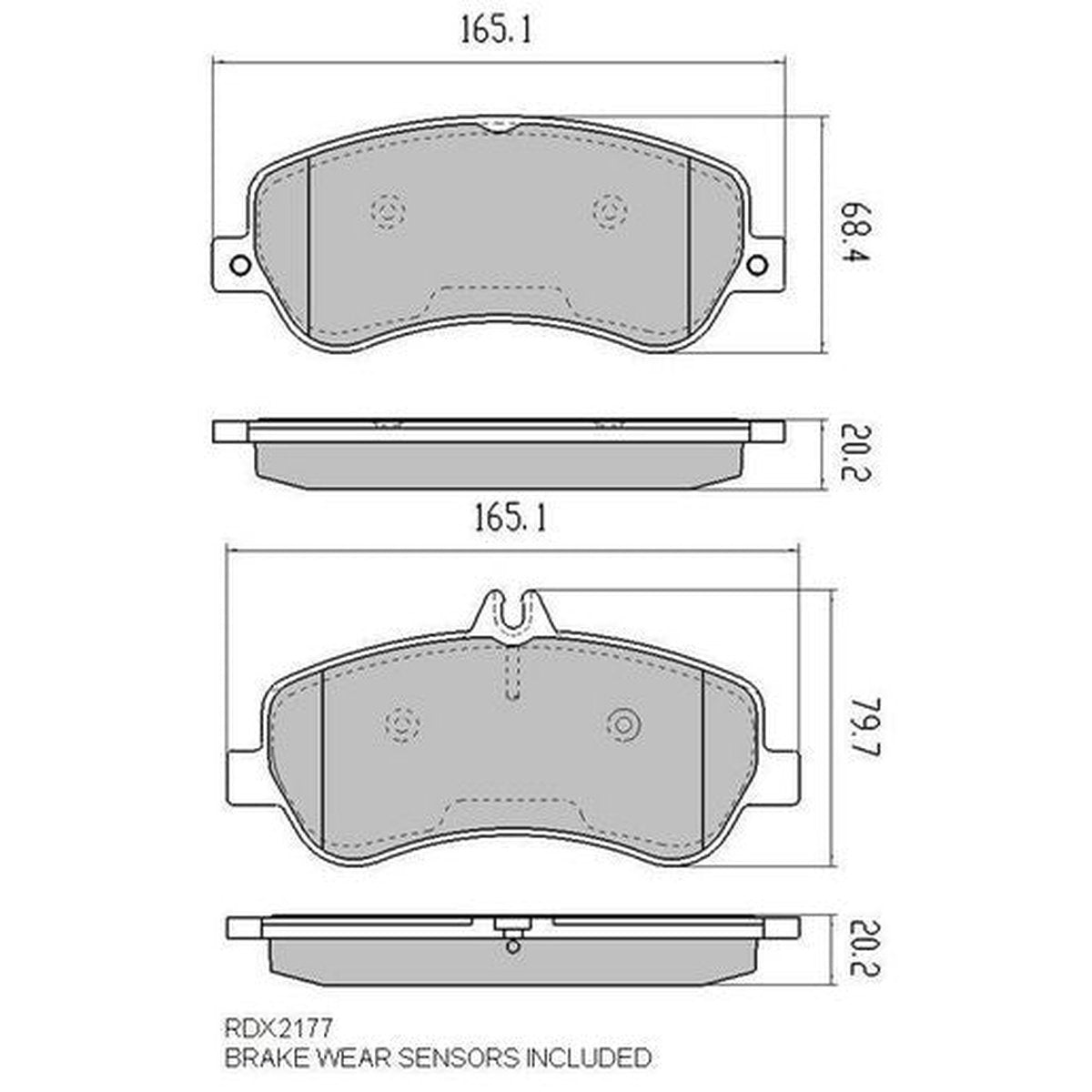 RDA GP Max Brake Pad Set Front RDB2177