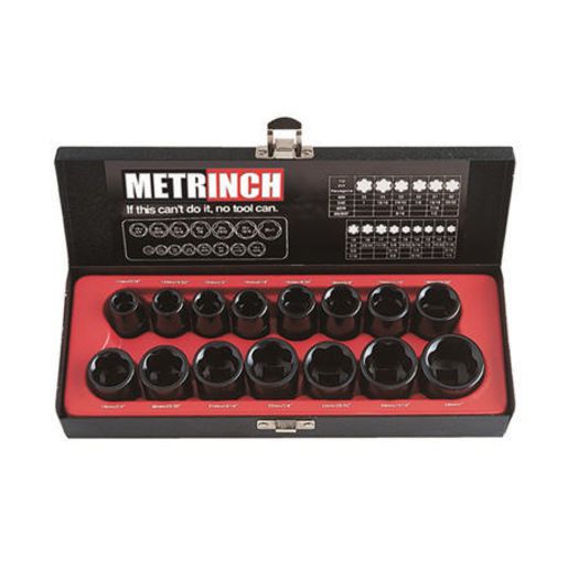METRINCH Impact Socket Set 1/2"" Drive 15Pc MET-2400