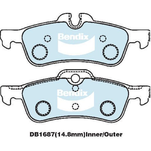Bendix EURO Brake Pad Set Rear DB1687 EURO+