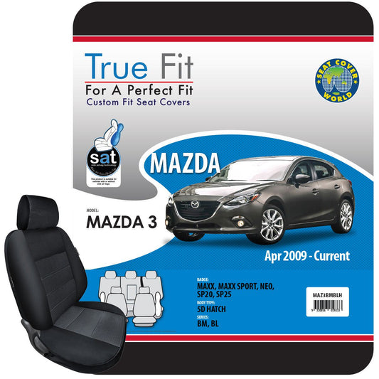 True Fit Tailored Seat Covers Fits Mazda 3 5D Hatch Maxx, Maxx Sport, Neo, SP20 & SP25 2009 - On