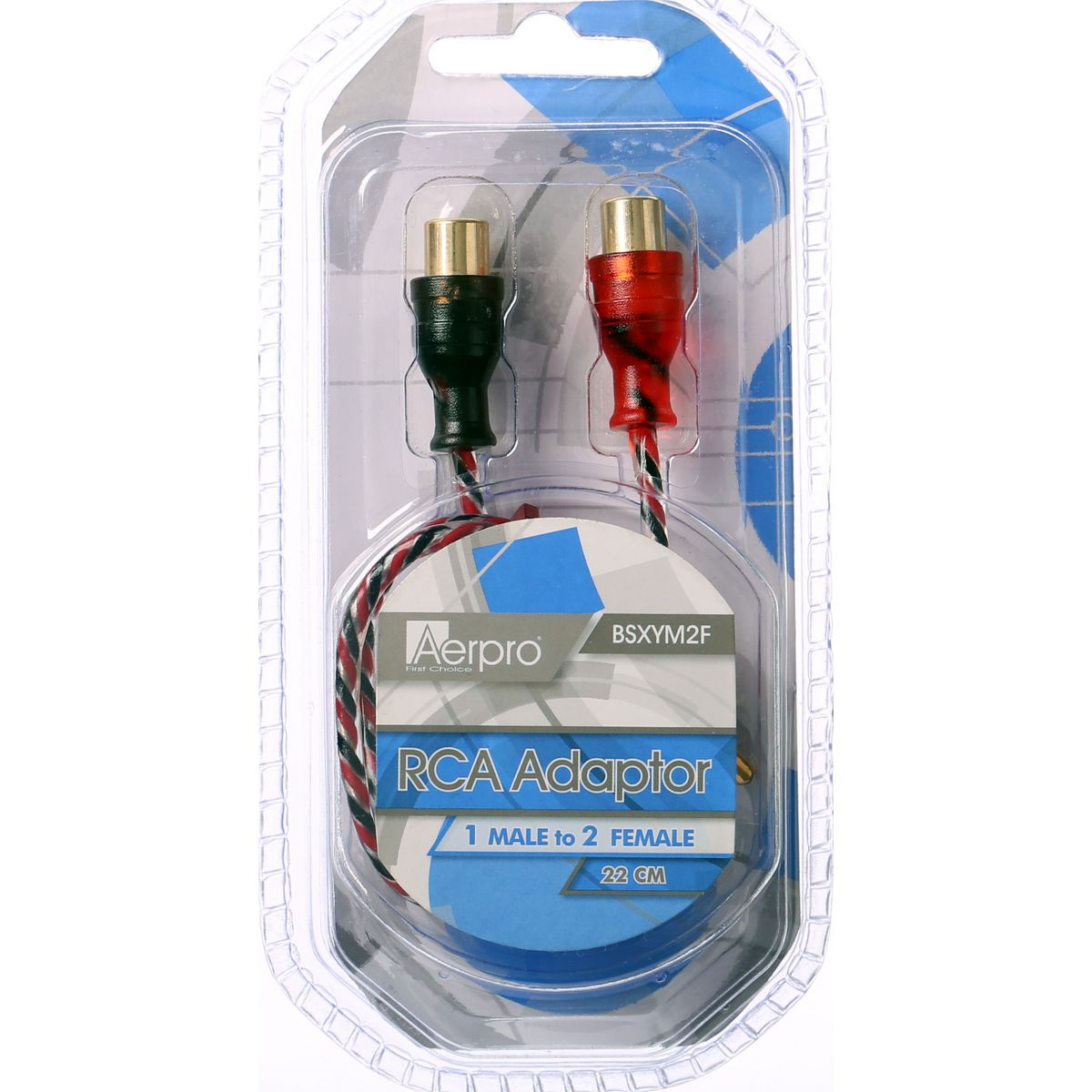 Aerpro 1M/2F RCA Splitter Blue