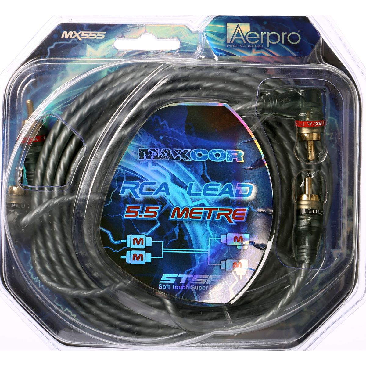 Aerpro 5M 2M/2M Right Angled RCA Lead