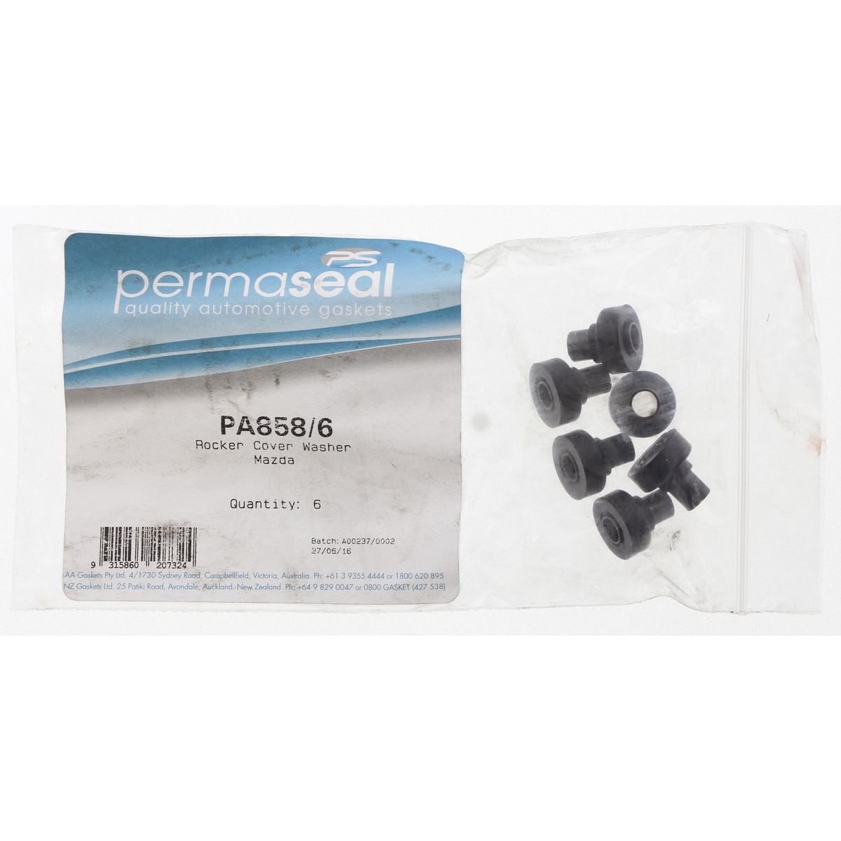 Permaseal Valve Cover Bolt Seal PA858/6