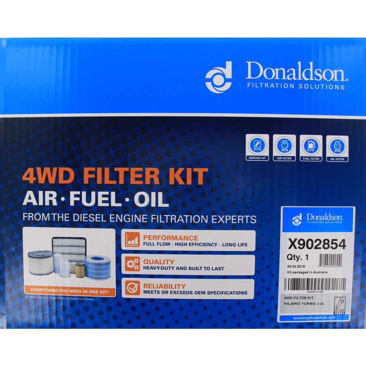Donaldson 4x4 Filter Service Kit X902854