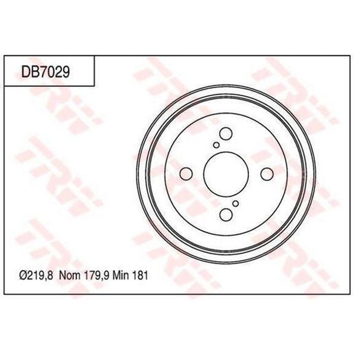 TRW Drum Brake Pair 219.8mm DB7029