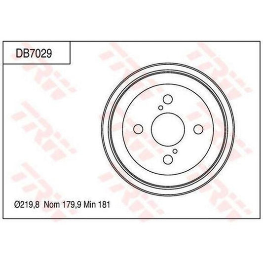 TRW Drum Brake Pair 219.8mm DB7029