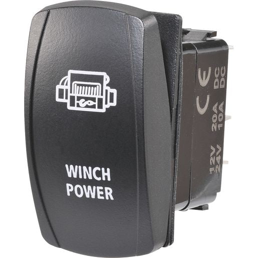 Narva Rocker Switch Winch Power 12/24V Red LED 63236BL