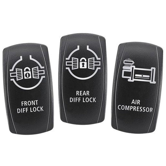 Narva Switch Faces - Front Diff/Rear Diff/Compressor (3Pk) 63266BL