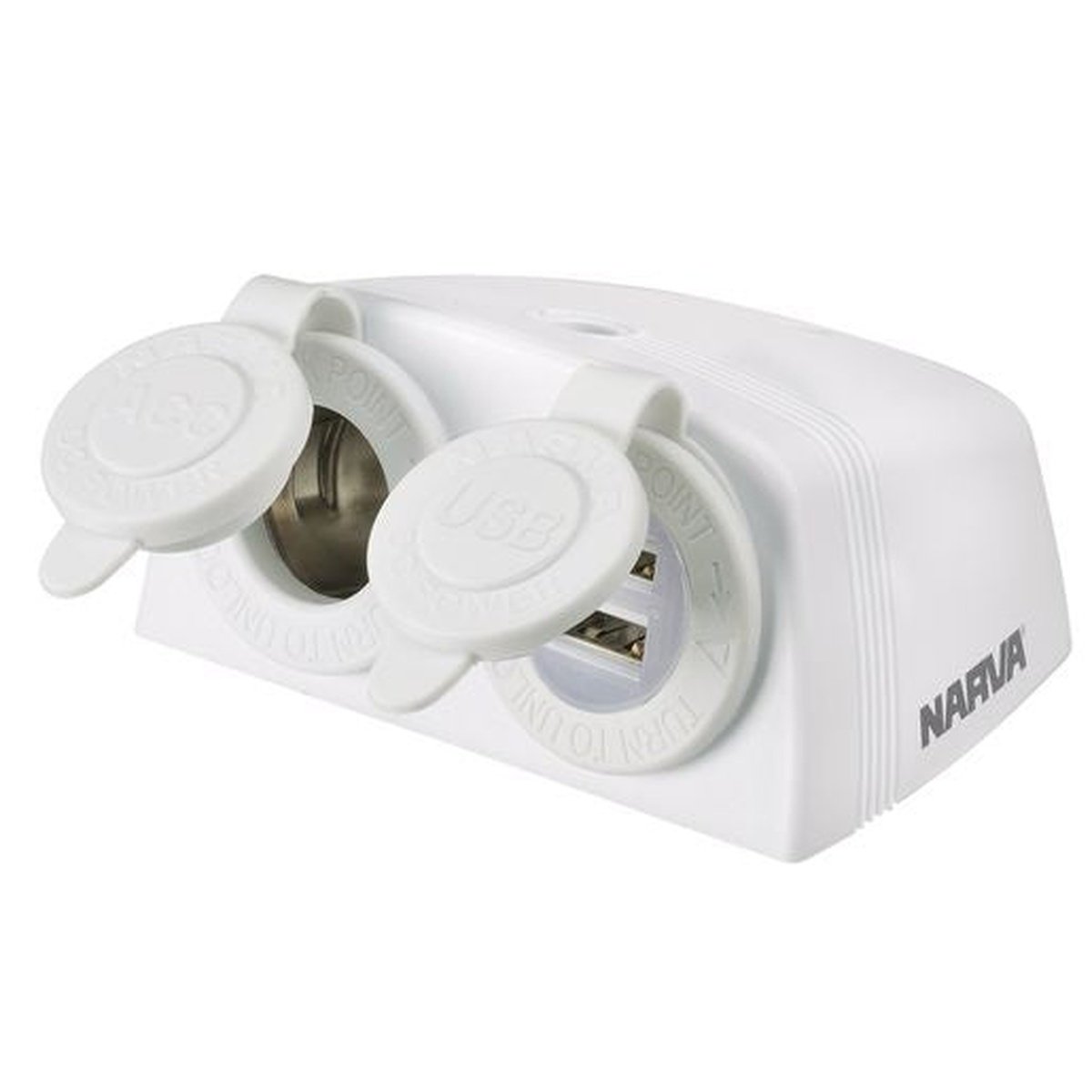 Narva HD Surface Mount Accessory/Dual USB White 81168WBL