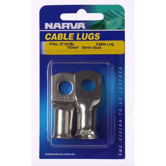 Narva Cable Lug (70mm2) 10mm Stud (2Pk) 57141BL