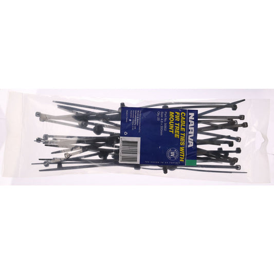 Narva Cable Tie With Fir Tree Mount 4.8x300mm (25Pk) 56802