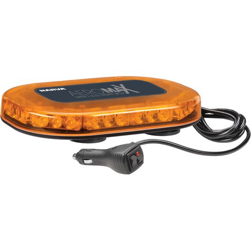 Narva Aeromax LED Mini Bar 12/24V Magnetic Base Amber w/ Amber Lens 85012A