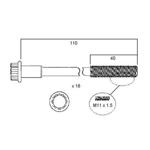 Payen Cylinder Head Bolt Set HBS055