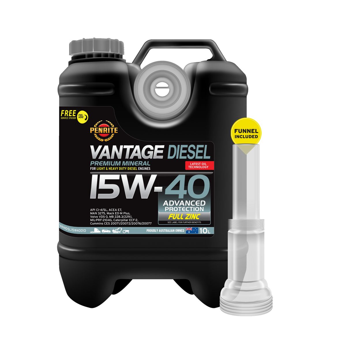 Penrite Vantage Mineral 15W-40 Diesel Engine Oil 10L