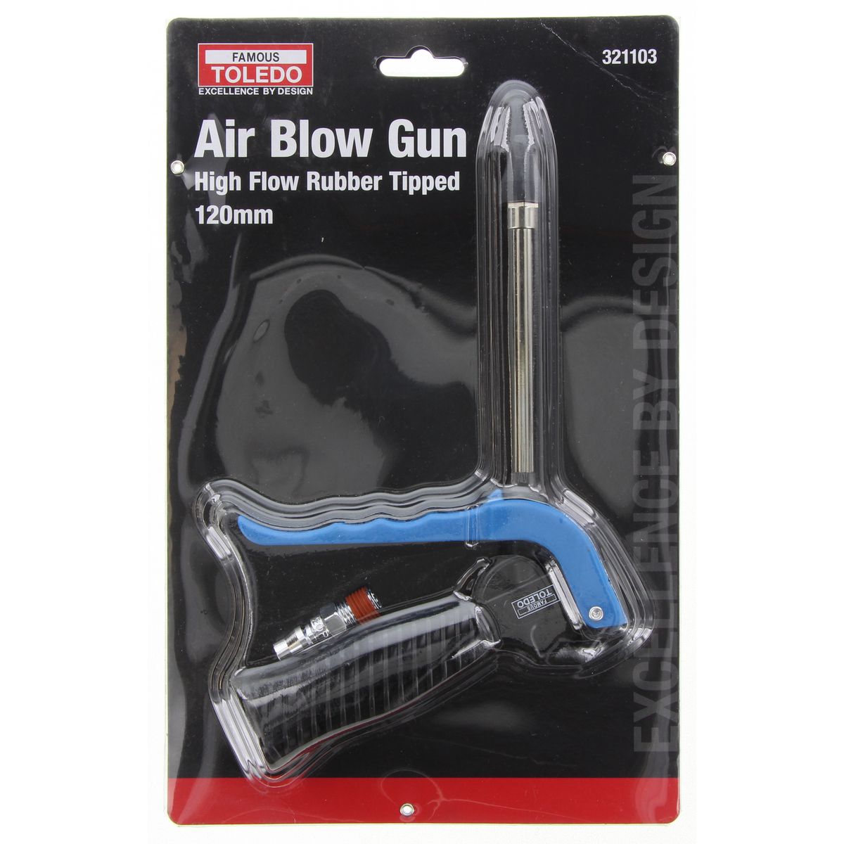 Toledo Air Blow Gun High Flow Rubber Tip 120mm 321103