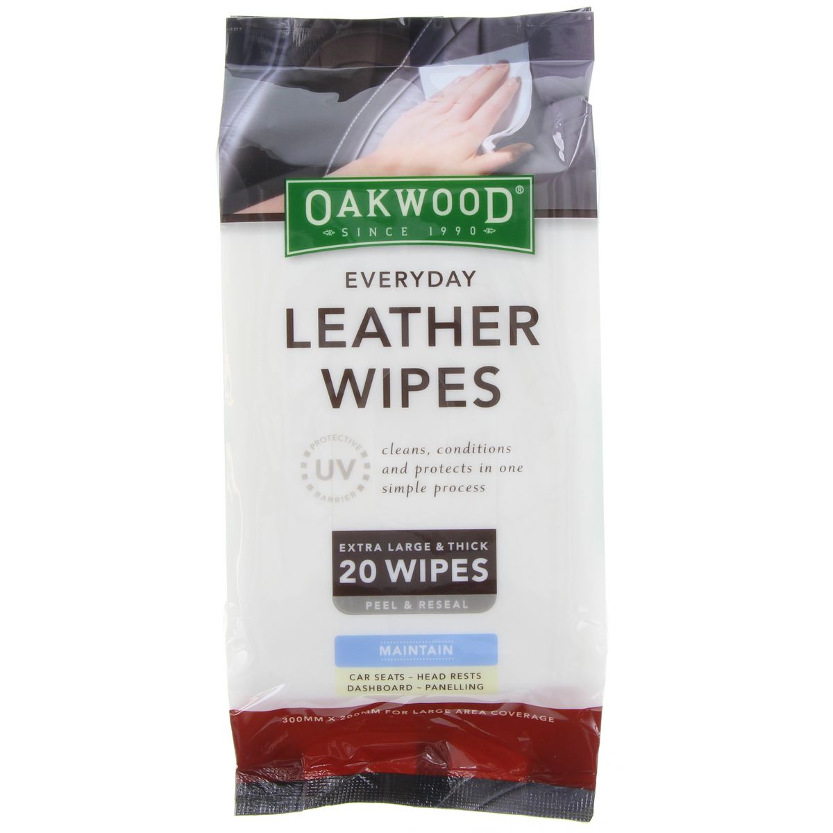Oakwood Leather Wipes With UV Protection (20 Pack) OP197