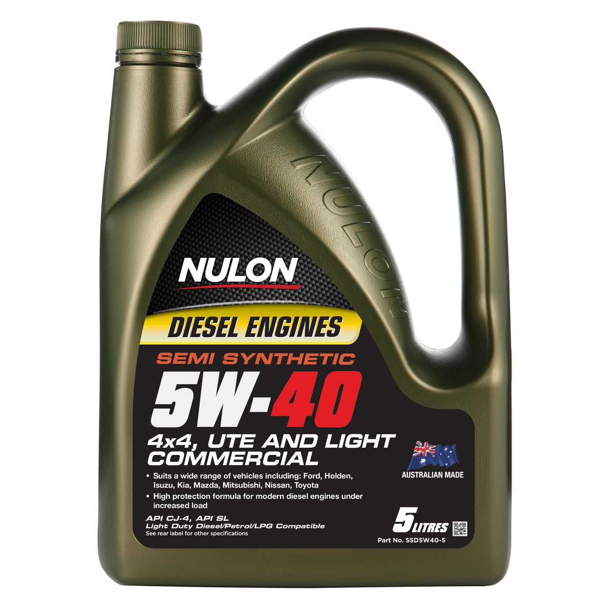 Nulon Semi Synthetic 4x4, Ute & Light Commercial Diesel Engine Oil 5W-40 5L