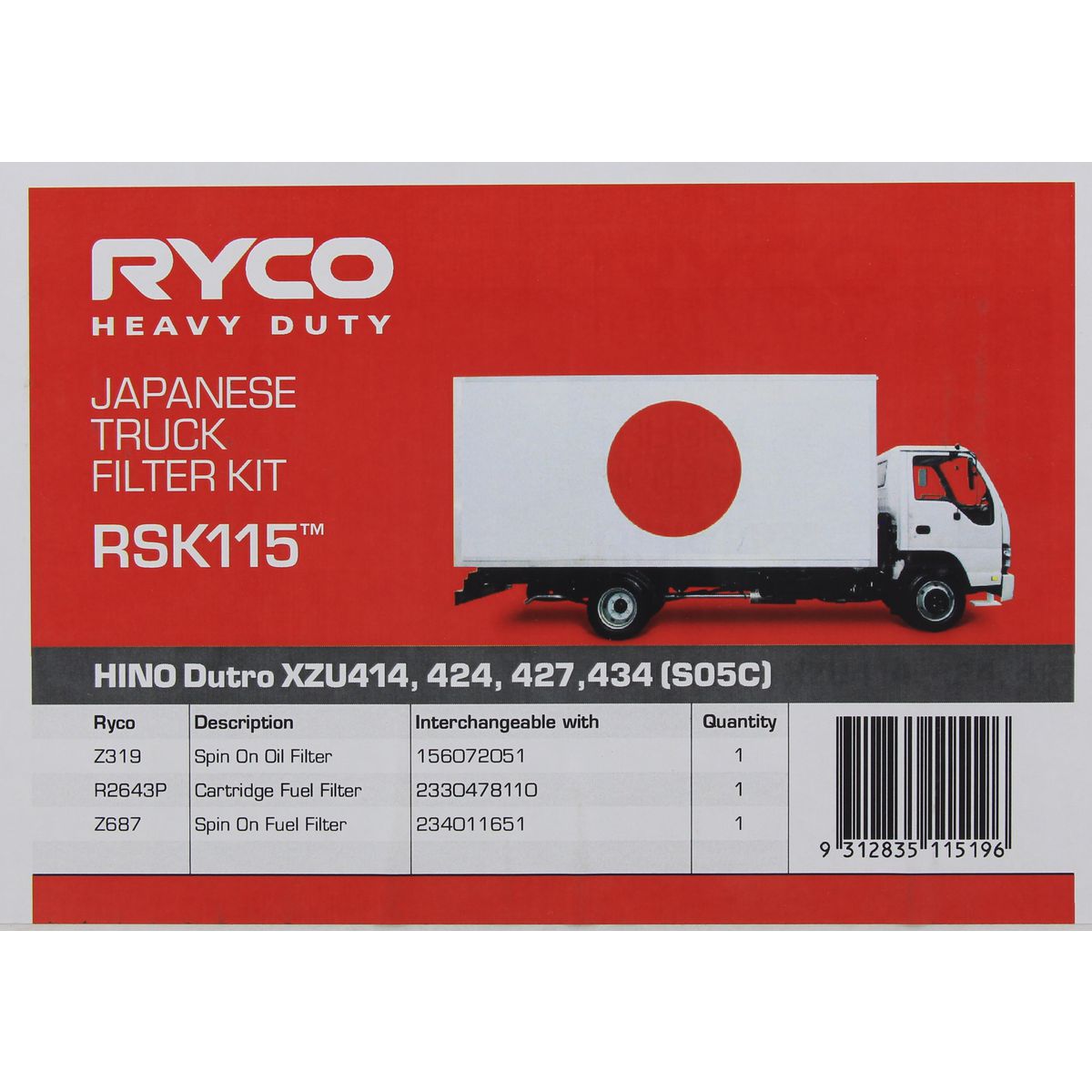 Ryco HD Service Kit RSK115