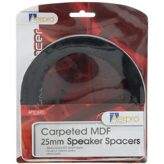 Aerpro Speaker Spacers 6.5" MDF Pair Black Pre-Drilled AP3162C