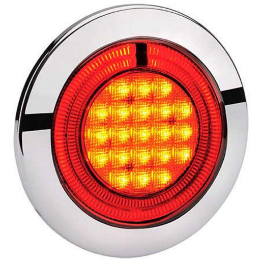 Narva Model 56 LED Rear Direction Indicator Lamp 9-33V Amber w/ LED Tail Ring Red 95604