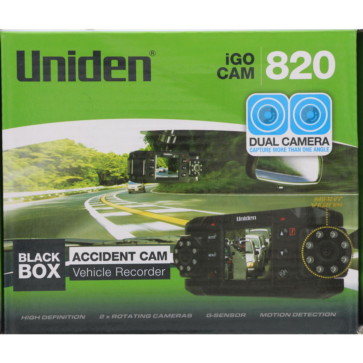 Uniden Dual Camera Black Box – Accident Cam Vehicle Recorder With Night Vision