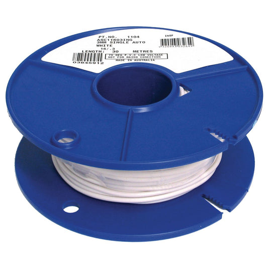 OEX Automotive Cable Single Core 3mm White 30M Roll ACX0703