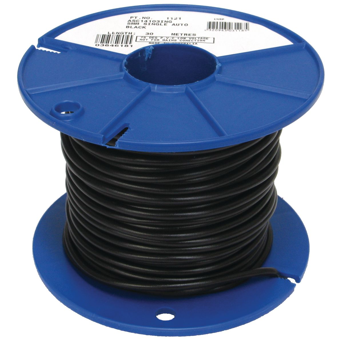 OEX Automotive Cable Single Core 5mm Black 30M Roll ACX0750