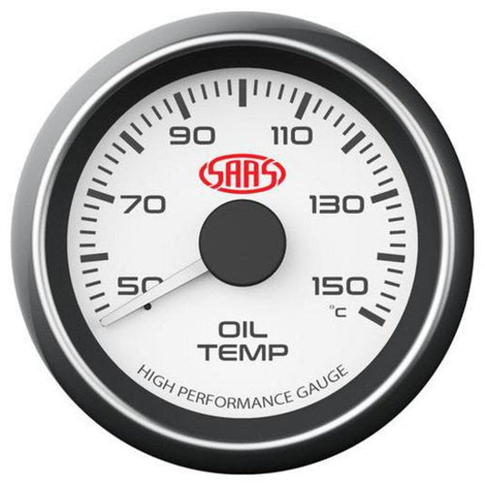 SAAS Muscle Series 2-1/16" Oil Temp Gauge 50-150C White SG-OT52W