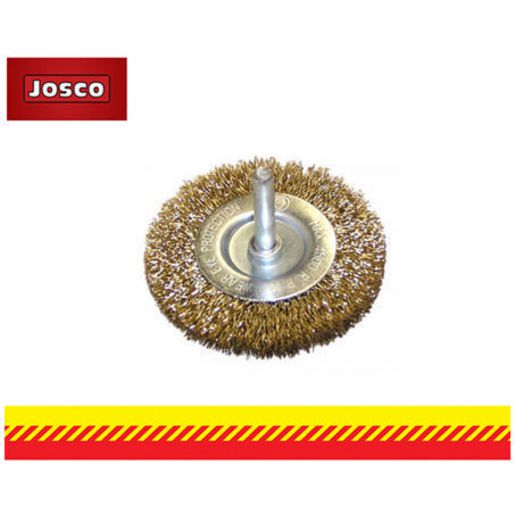 Josco 75mm Spindle-Mounted Crimped Wheel Brush BCW75