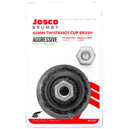 Josco 65mm Twistknot Cup Brush Multi-Thread BTC50