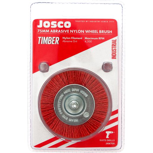 Josco 75mm Abrasive Nylon Wheel Brush JAW75R