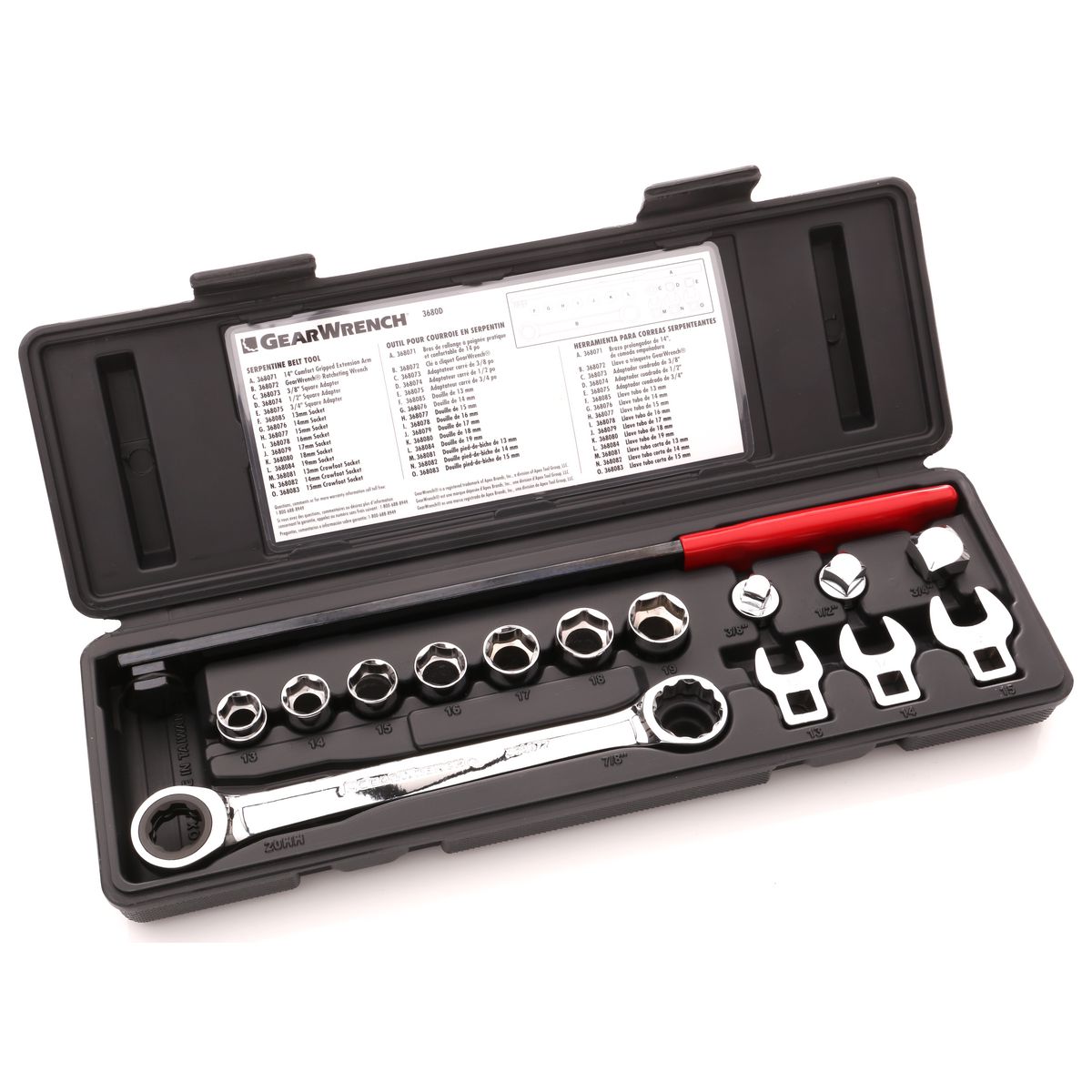 GearWrench Auto Specialty - Serpentine Belt Ratcheting Tool Set 15Pc