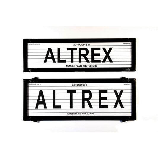 Altrex Number Plate Cover HSV & FPV Black With Lines Slimline