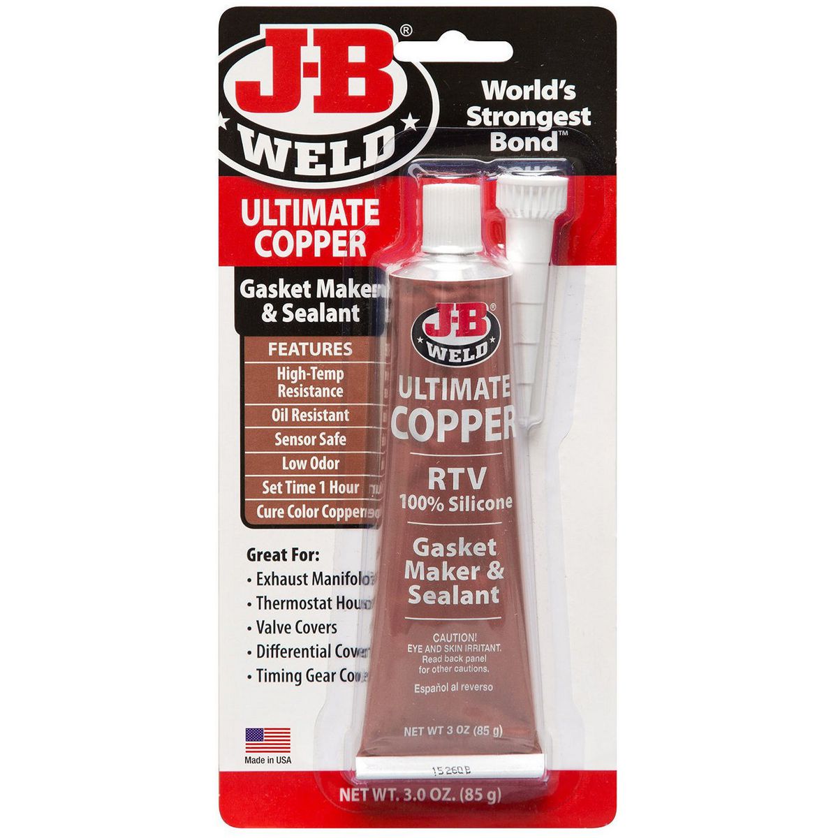 J-B Weld Copper Silicone Sealant 85g 32325