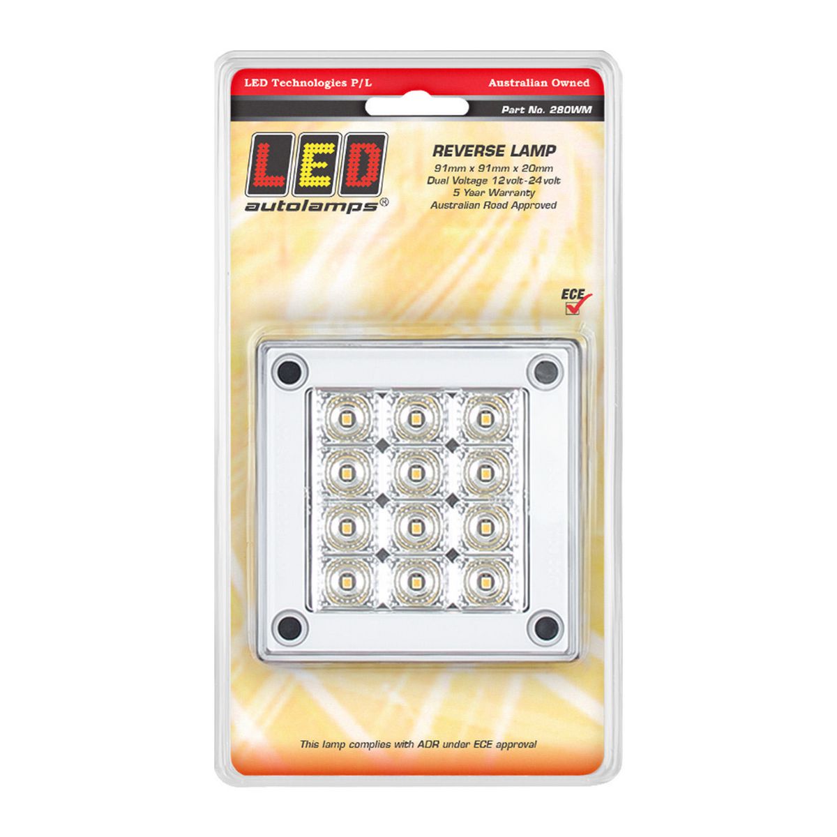 LED Autolamps Reverse 12-LED Lamp Insert 12/24V 280WM