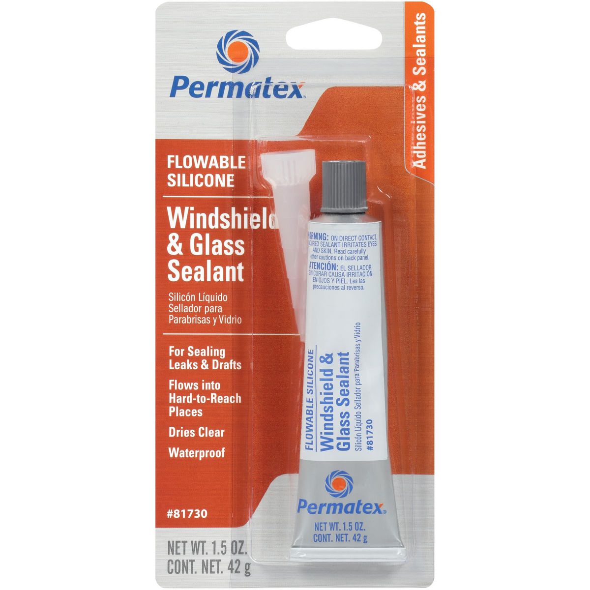 Permatex Flowable Silicone Windshield & Glass Sealer 42G PX81730