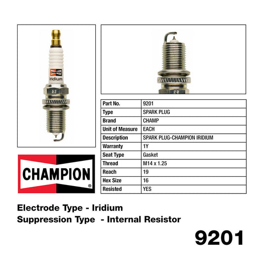 Champion Iridium Spark Plug 9201