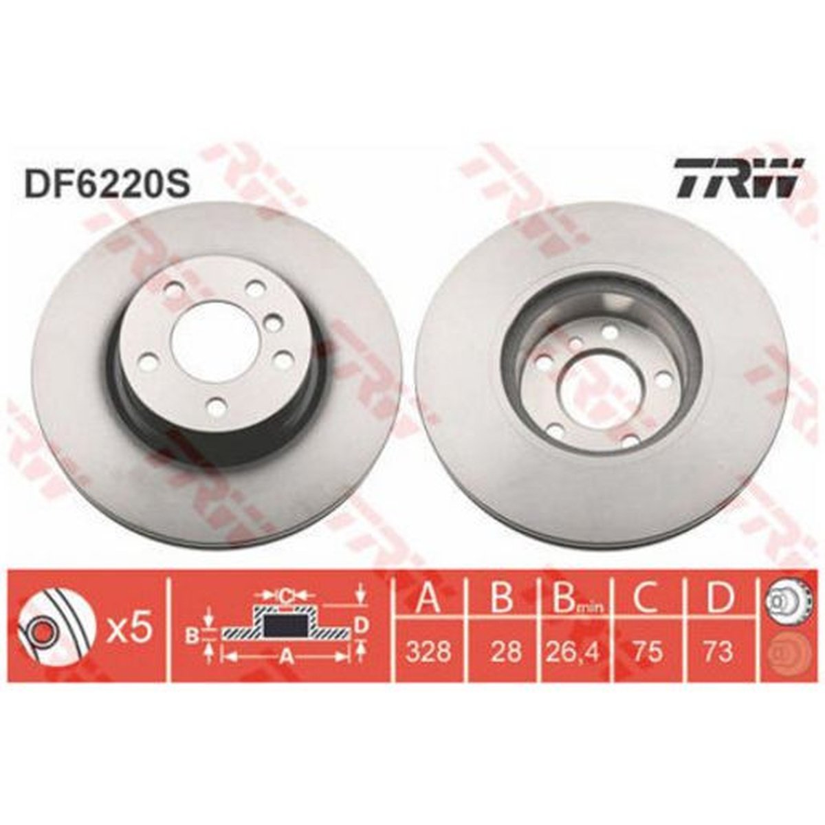TRW Brake Rotor Front DF6220S